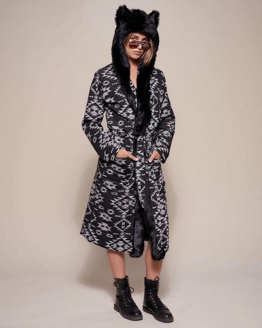SpiritHoods LLC NIGHT TIME STYLE Santa Fe Wolf Classic Faux Fur Style Robe | Women's 8 SpiritHoods LLC NIGHT TIME STYLE Santa Fe Wolf Classic Faux Fur Style Robe | Women's