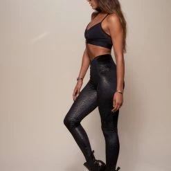 SpiritHoods LLC Snakeskin Black Velvet Leggings | Women's
