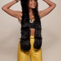 SpiritHoods LLC Black Wolf Faux Fur Hood | Women's