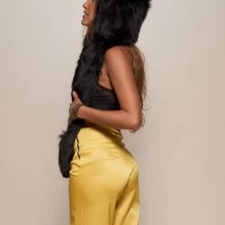 SpiritHoods LLC Black Wolf Faux Fur Hood | Women's