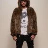 SpiritHoods LLC FESTIVAL SALE Savannah Cat Classic Faux Fur Bomber Jacket | Men's
