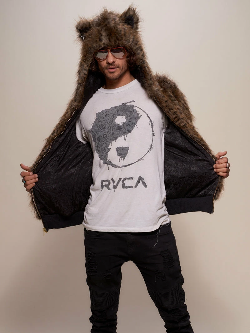 SpiritHoods LLC FESTIVAL SALE Savannah Cat Classic Faux Fur Bomber Jacket | Men's 5 SpiritHoods LLC FESTIVAL SALE Savannah Cat Classic Faux Fur Bomber Jacket | Men's