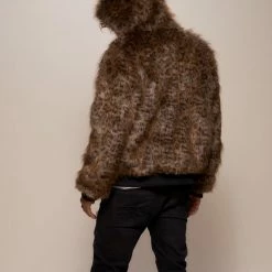 SpiritHoods LLC FESTIVAL SALE Savannah Cat Classic Faux Fur Bomber Jacket | Men's 10 SpiritHoods LLC FESTIVAL SALE Savannah Cat Classic Faux Fur Bomber Jacket | Men's