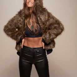 SpiritHoods LLC Savannah Cat Classic Faux Fur Bomber Jacket | Women's FESTIVAL SALE 8 SpiritHoods LLC Savannah Cat Classic Faux Fur Bomber Jacket | Women's FESTIVAL SALE