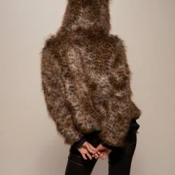 SpiritHoods LLC Savannah Cat Classic Faux Fur Bomber Jacket | Women's FESTIVAL SALE