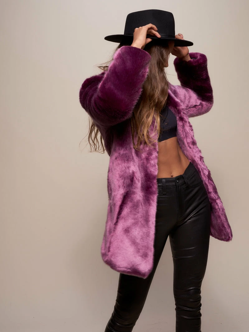 SpiritHoods LLC Lavender Wolf V-Neck Luxe Faux Fur Coat | Women's 6 SpiritHoods LLC Lavender Wolf V-Neck Luxe Faux Fur Coat | Women's