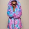 SpiritHoods LLC Cotton Candy Bear Classic Faux Fur Coat | Women's COLORFUL PARTY ANIMALS