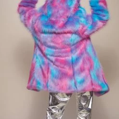 SpiritHoods LLC Cotton Candy Bear Classic Faux Fur Coat | Women's COLORFUL PARTY ANIMALS