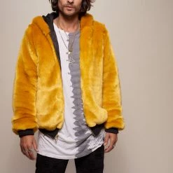SpiritHoods LLC COLORFUL PARTY ANIMALS Golden Wolf Luxe Classic Bomber Jacket | Men's