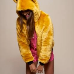 SpiritHoods LLC Golden Wolf Luxe Classic Bomber Jacket | Women's