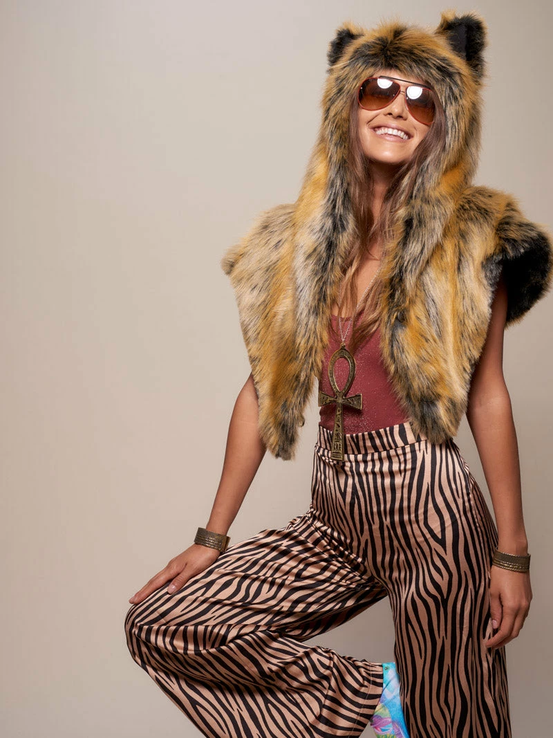 SpiritHoods LLC DAY TIME STYLE Red Wolf Faux Fur Shawl 1 SpiritHoods LLC DAY TIME STYLE Red Wolf Faux Fur Shawl