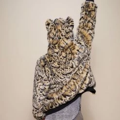 SpiritHoods LLC Ocelot Luxe Classic Faux Fur Bomber Jacket | Men's PREMIUM DESIGNS