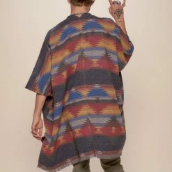 SpiritHoods LLC DAY TIME STYLE Dire Wolf Fabric Poncho | Men's