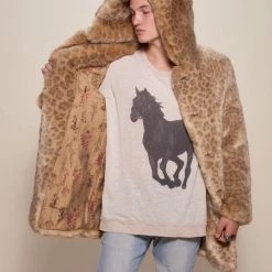 SpiritHoods NIGHT TIME STYLE African Golden Cat Luxe Classic Faux Fur Coat | Men's 14 SpiritHoods NIGHT TIME STYLE African Golden Cat Luxe Classic Faux Fur Coat | Men's