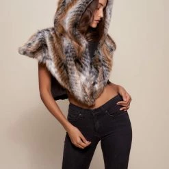 SpiritHoods LLC Red Tail Hawk Faux Fur Shawl | Women's