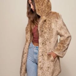 SpiritHoods African Golden Cat Luxe Classic Faux Fur Coat | Women's NIGHT TIME STYLE