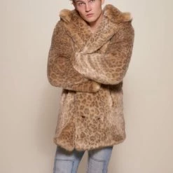 SpiritHoods NIGHT TIME STYLE African Golden Cat Luxe Classic Faux Fur Coat | Men's 12 SpiritHoods NIGHT TIME STYLE African Golden Cat Luxe Classic Faux Fur Coat | Men's