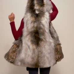 SpiritHoods LLC Alaskan Hawk Hooded Faux Fur Vest | Women's DAY TIME STYLE