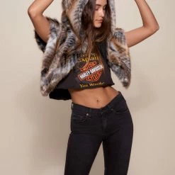 SpiritHoods LLC Red Tail Hawk Faux Fur Shawl | Women's