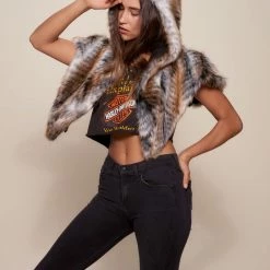 SpiritHoods LLC Red Tail Hawk Faux Fur Shawl | Women's