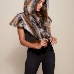 SpiritHoods LLC Red Tail Hawk Faux Fur Shawl | Women's