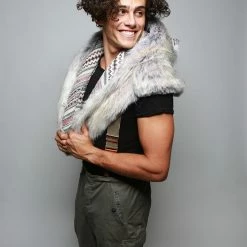 SpiritHoods LLC DAY TIME STYLE Timber Wolf Collector Faux Fur Shawl | Men's 9 SpiritHoods LLC DAY TIME STYLE Timber Wolf Collector Faux Fur Shawl | Men's