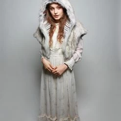 SpiritHoods LLC DAY TIME STYLE Timber Wolf Collector Faux Fur Shawl | Women's