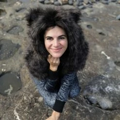 SpiritHoods LLC FESTIVAL Black Panther Velvet Classic Faux Fur Animal Onesie | Women's