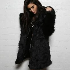 SpiritHoods LLC Black Wolf Classic Faux Fur Coat | Women's FESTIVAL 15 SpiritHoods LLC Black Wolf Classic Faux Fur Coat | Women's FESTIVAL