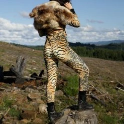 SpiritHoods LLC COLORFUL PARTY ANIMALS Liger Velvet Classic Faux Fur Animal Onesie | Women's