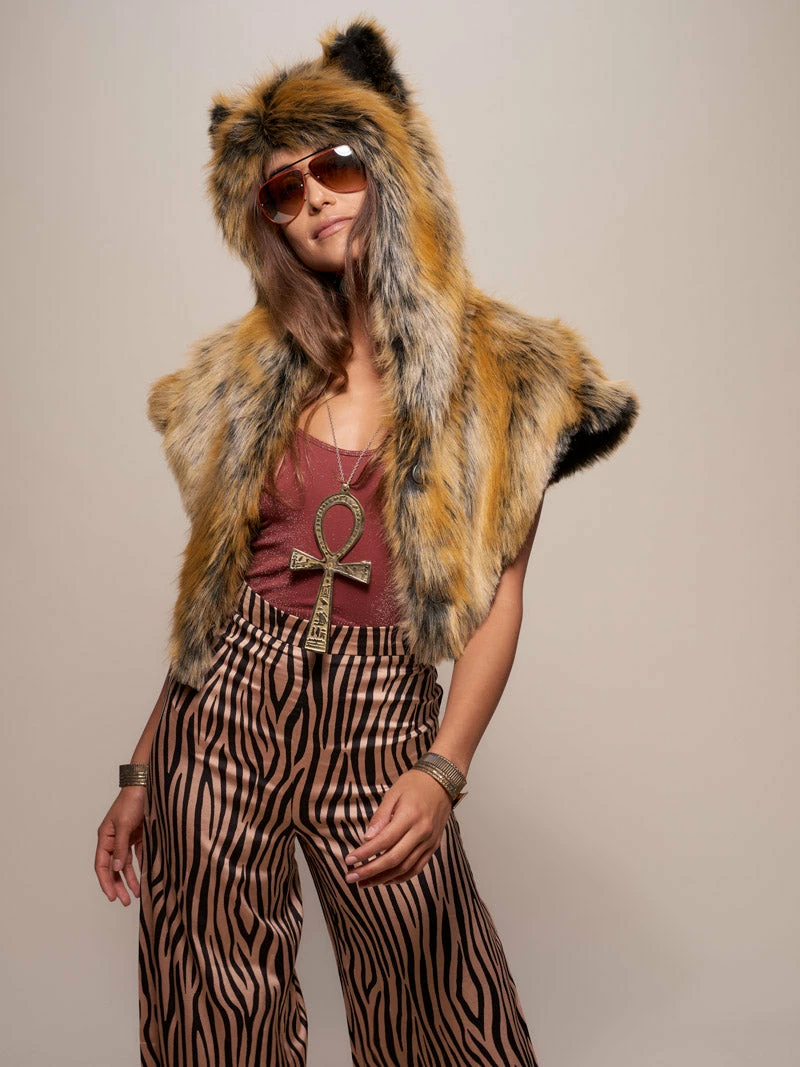 SpiritHoods LLC DAY TIME STYLE Red Wolf Faux Fur Shawl 7 SpiritHoods LLC DAY TIME STYLE Red Wolf Faux Fur Shawl