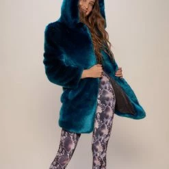 SpiritHoods LLC Royal Wolf Luxe Classic Faux Fur Coat | Women's NIGHT TIME STYLE