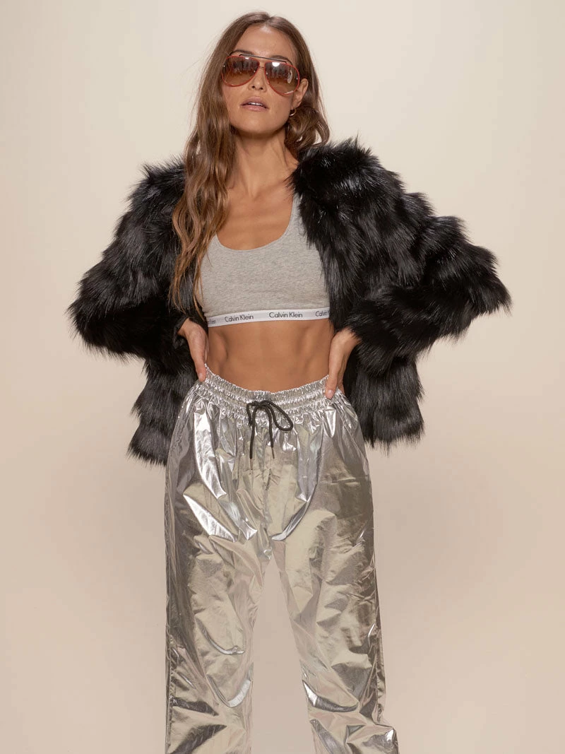 SpiritHoods LLC Black Tundra Fox Faux Fur Bomber Jacket | Women's 7 SpiritHoods LLC Black Tundra Fox Faux Fur Bomber Jacket | Women's