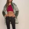 SpiritHoods LLC Hummingbird Luxe Collared Faux Fur Coat | Women's