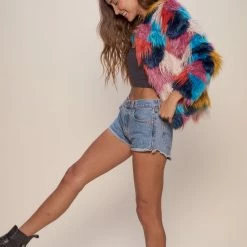 SpiritHoods LLC Butterfly Faux Fur Bomber Jacket | Women's 11 SpiritHoods LLC Butterfly Faux Fur Bomber Jacket | Women's