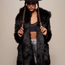 SpiritHoods LLC Black Wolf Classic Faux Fur Coat | Women's FESTIVAL 16 SpiritHoods LLC Black Wolf Classic Faux Fur Coat | Women's FESTIVAL