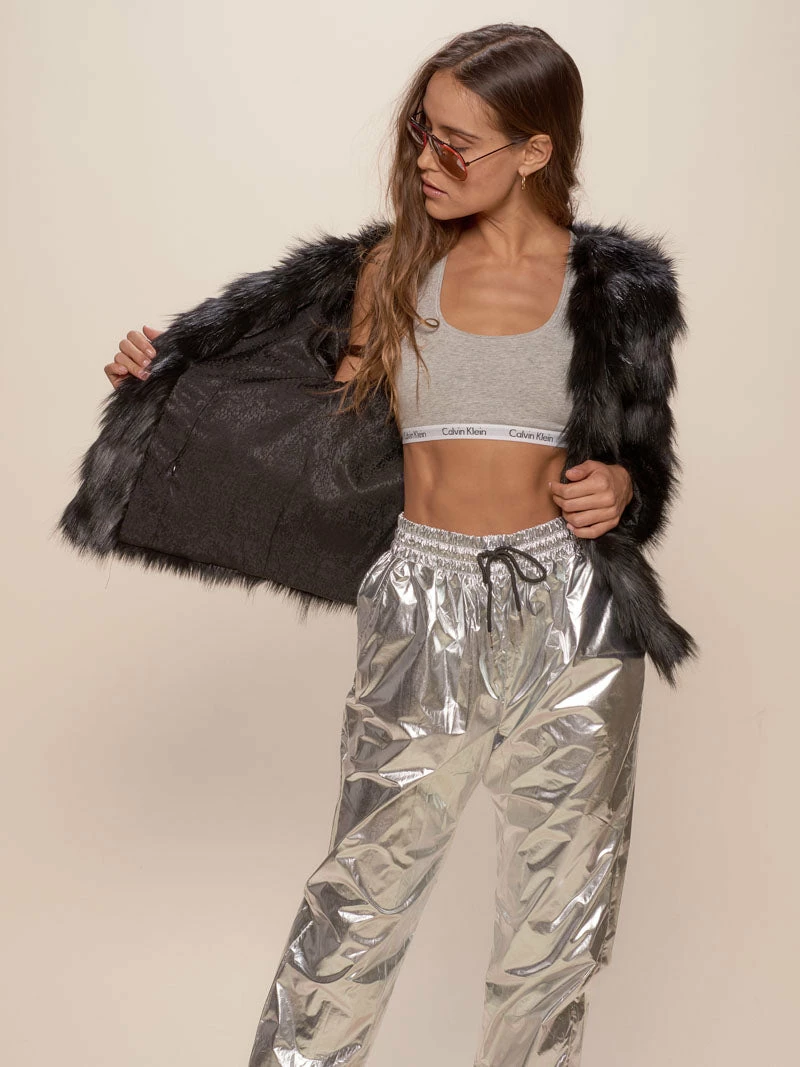 SpiritHoods LLC Black Tundra Fox Faux Fur Bomber Jacket | Women's 3 SpiritHoods LLC Black Tundra Fox Faux Fur Bomber Jacket | Women's