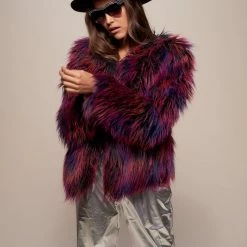 SpiritHoods LLC Midnight Alpaca Faux Fur Bomber Jacket | Women's BACK-IN-STOCK