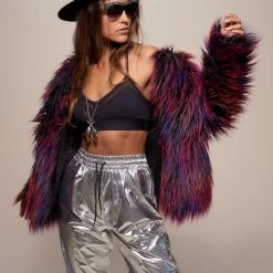 SpiritHoods LLC Midnight Alpaca Faux Fur Bomber Jacket | Women's BACK-IN-STOCK