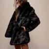 SpiritHoods LLC Black Panther Collared Faux Fur Coat | Women's