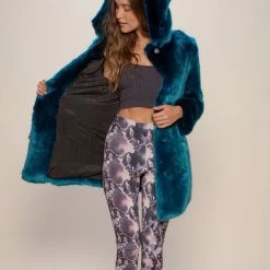 SpiritHoods LLC Royal Wolf Luxe Classic Faux Fur Coat | Women's NIGHT TIME STYLE