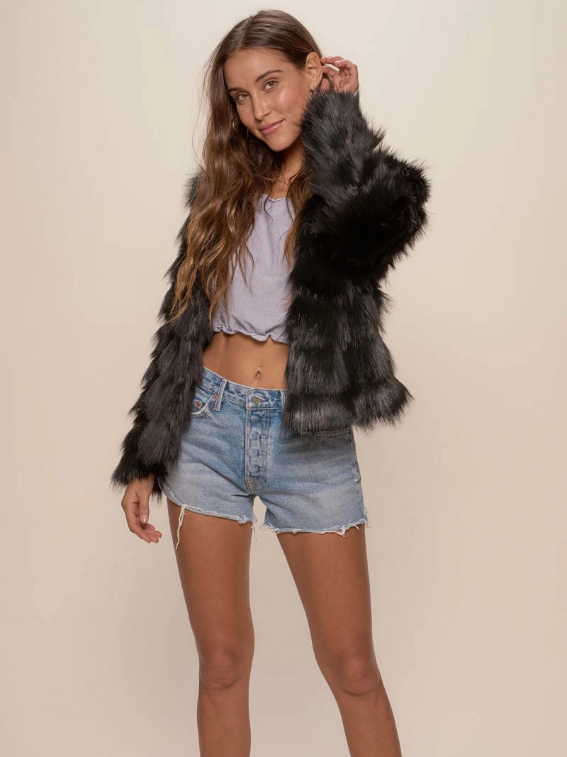 SpiritHoods LLC Black Tundra Fox Faux Fur Bomber Jacket | Women's 2 SpiritHoods LLC Black Tundra Fox Faux Fur Bomber Jacket | Women's