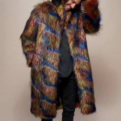 SpiritHoods LLC FESTIVAL SALE *Almost Purfect* Parrot Calf Length Faux Fur Coat