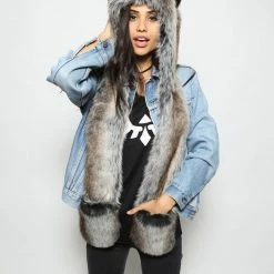 SpiritHoods LLC *Almost Purfect* Grey Wolf SpiritHood