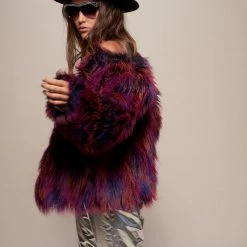 SpiritHoods LLC Midnight Alpaca Faux Fur Bomber Jacket | Women's BACK-IN-STOCK