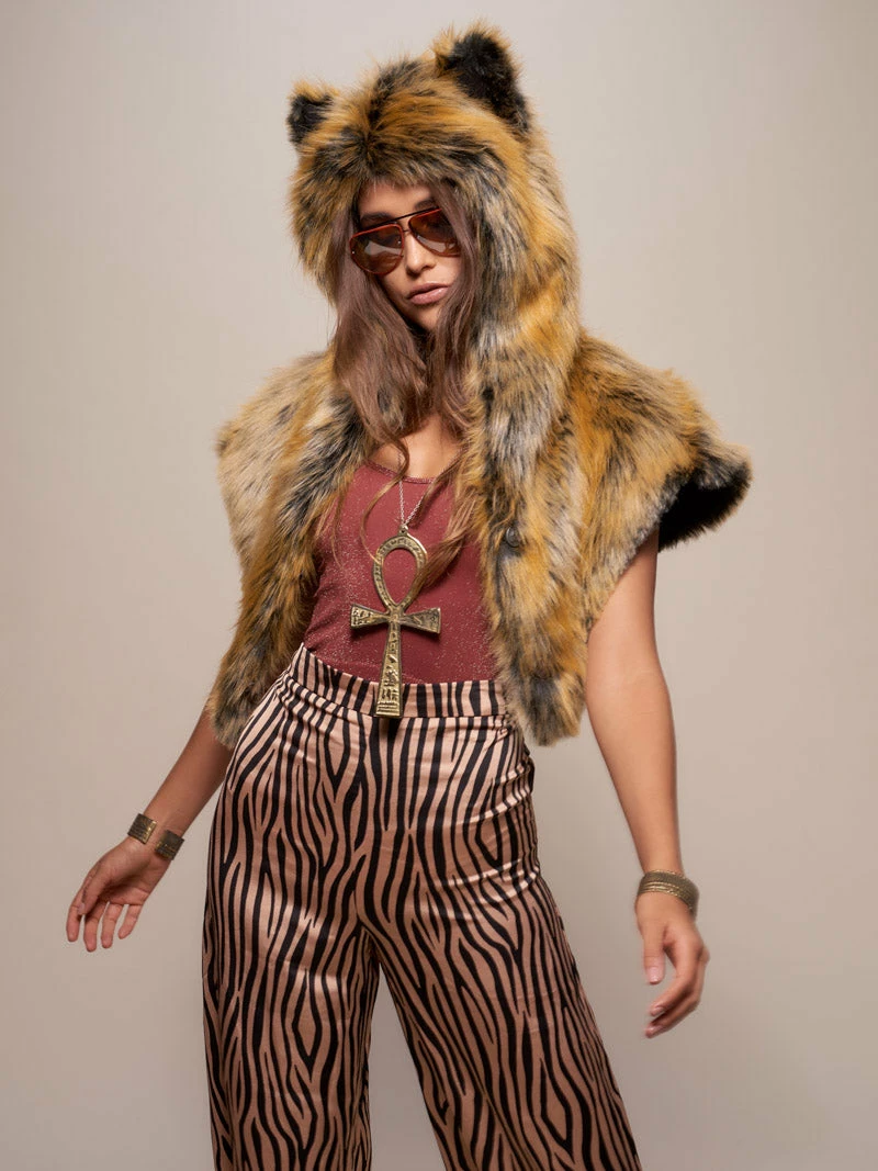 SpiritHoods LLC DAY TIME STYLE Red Wolf Faux Fur Shawl 5 SpiritHoods LLC DAY TIME STYLE Red Wolf Faux Fur Shawl