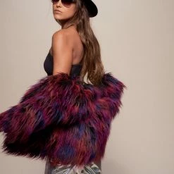 SpiritHoods LLC Midnight Alpaca Faux Fur Bomber Jacket | Women's BACK-IN-STOCK