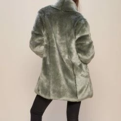 SpiritHoods LLC Hummingbird Luxe Collared Faux Fur Coat | Women's