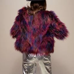 SpiritHoods LLC Midnight Alpaca Faux Fur Bomber Jacket | Women's BACK-IN-STOCK