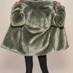 SpiritHoods LLC Hummingbird Luxe Collared Faux Fur Coat | Women's